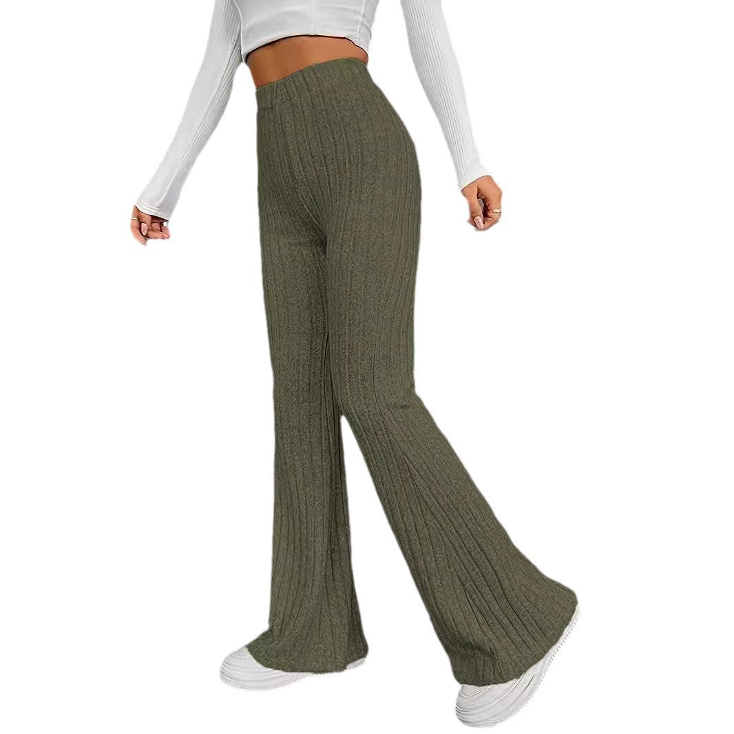 Damen Weiche Ripp-Hose mit hohem Bund Drune