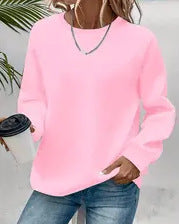 Damen nan Oversized Rundhals-Sweatshirt mit überschnittener Schulter, weichem Fleece-Innenfutter und gerippten Bündchen Drune