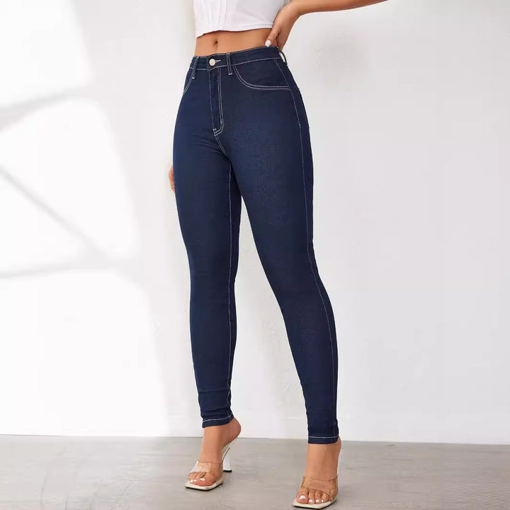 Damen Slim Fit Jeans mit hohem Bund und innovativer Nahtführung Drune