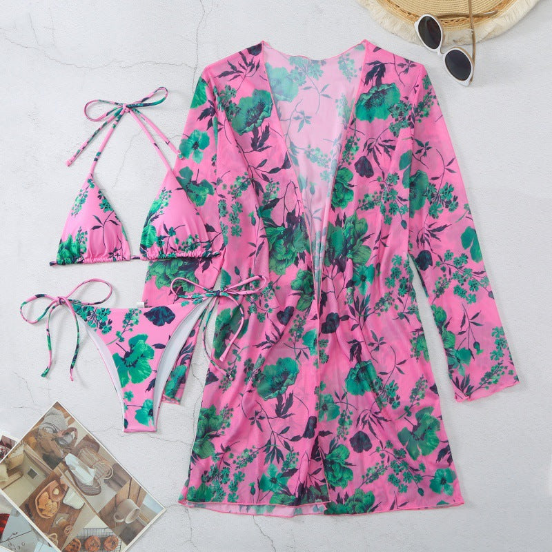 Damen Strandüberwurf mit floralem Design und leichtem Stoff Drune