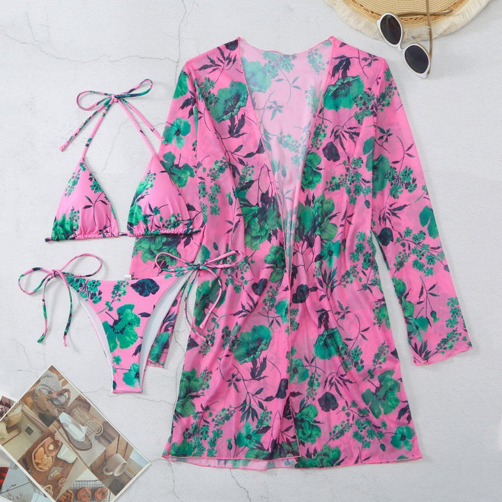 Damen Strandüberwurf mit floralem Design und leichtem Stoff Drune