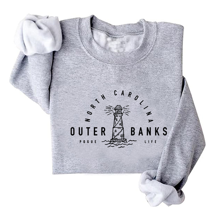 Damen Sweatshirt mit maritimem Leuchtturm-Motiv und lässigem Schnitt Drune