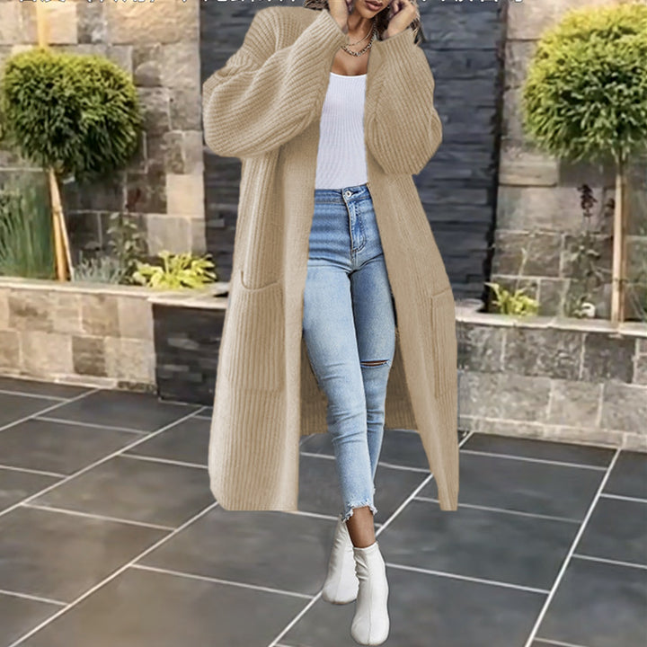 Damen Strickmantel mit tiefen Taschen und lässigem Schnitt Drune