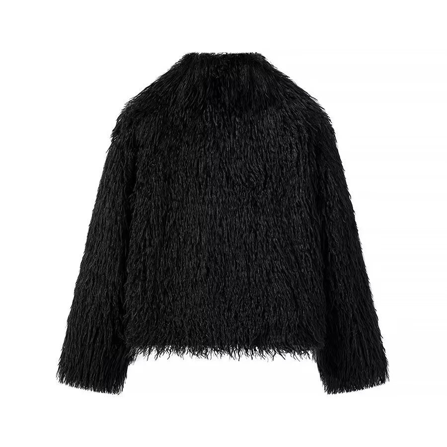 Damen Kuschelige Plüschjacke mit modernem Schnitt und weichem Material Drune