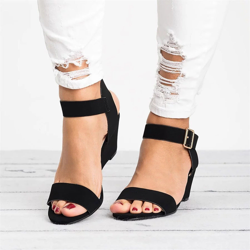 Damen Wedge-Sandalen mit verstellbaren Riemen und rutschfester Sohle Drune