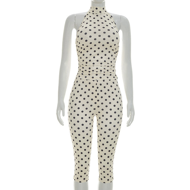 Damen Sportlicher Bodysuit mit modischem Polka-Dot-Muster Drune
