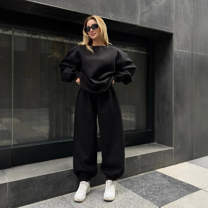 Damen oversized Sweat-Set mit Bündchen Drune