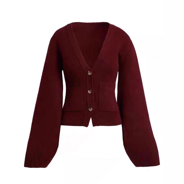 Damen Strickjacke mit weitem Schnitt und dekorativen Knöpfen Drune