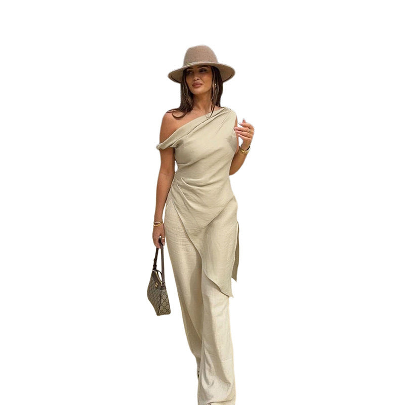 Damen asymmetrisches Top Drune