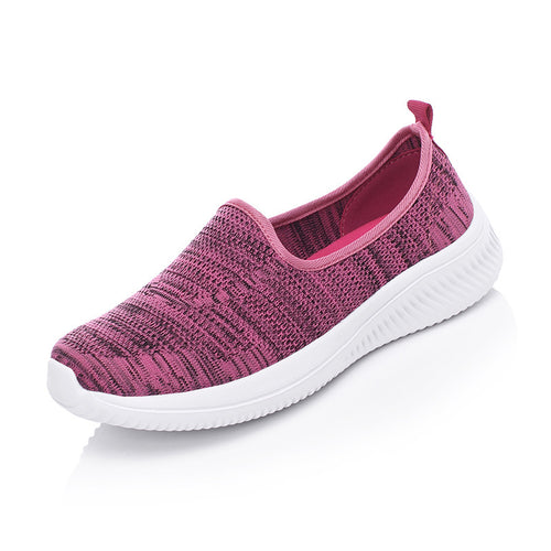 Damen nan leichte Slipper-Walkingschuhe mit atmungsaktivem gestricktem Obermaterial Drune
