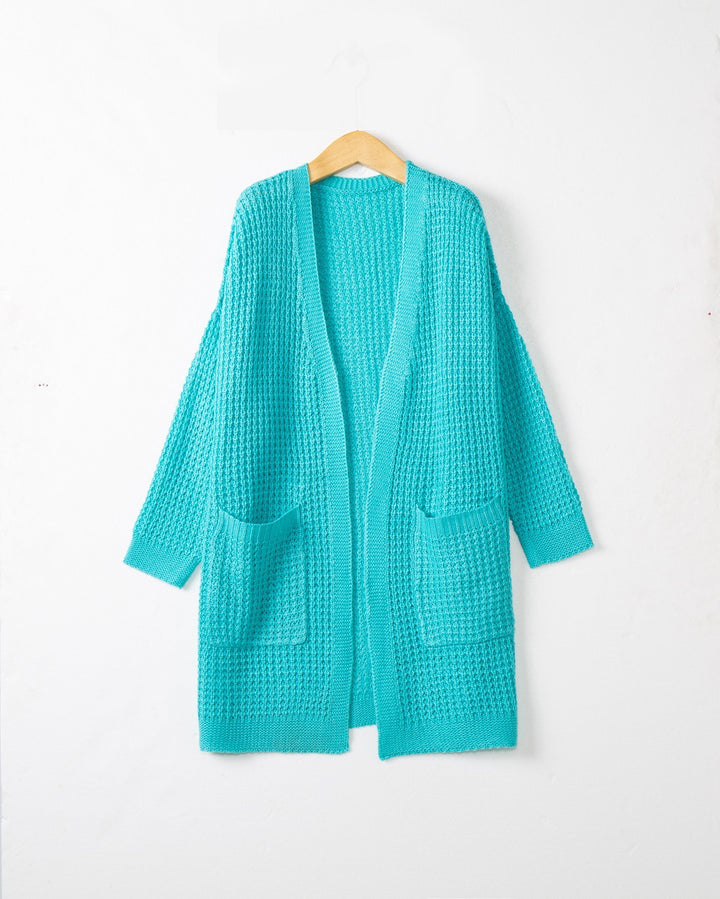 Damen lässiger Strickcardigan mit Taschen und offenem Schnitt Drune
