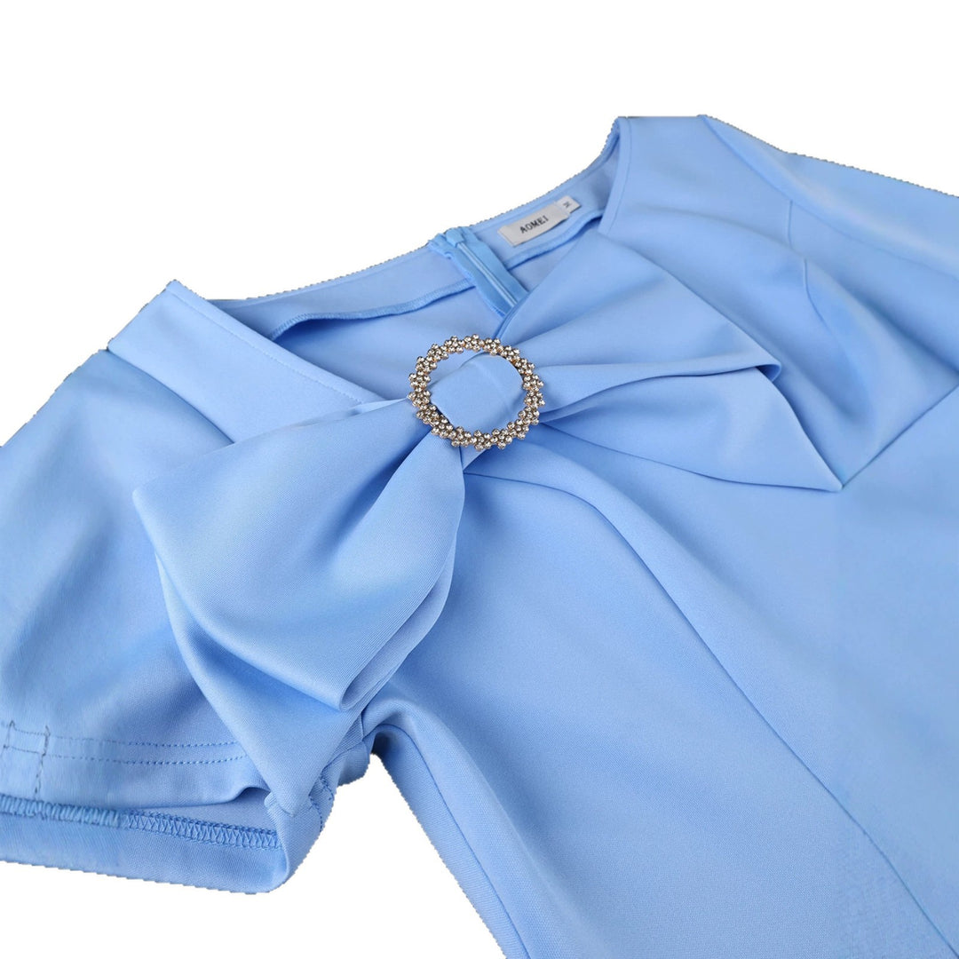 Damen Etuikleid mit eleganter Schleife Drune