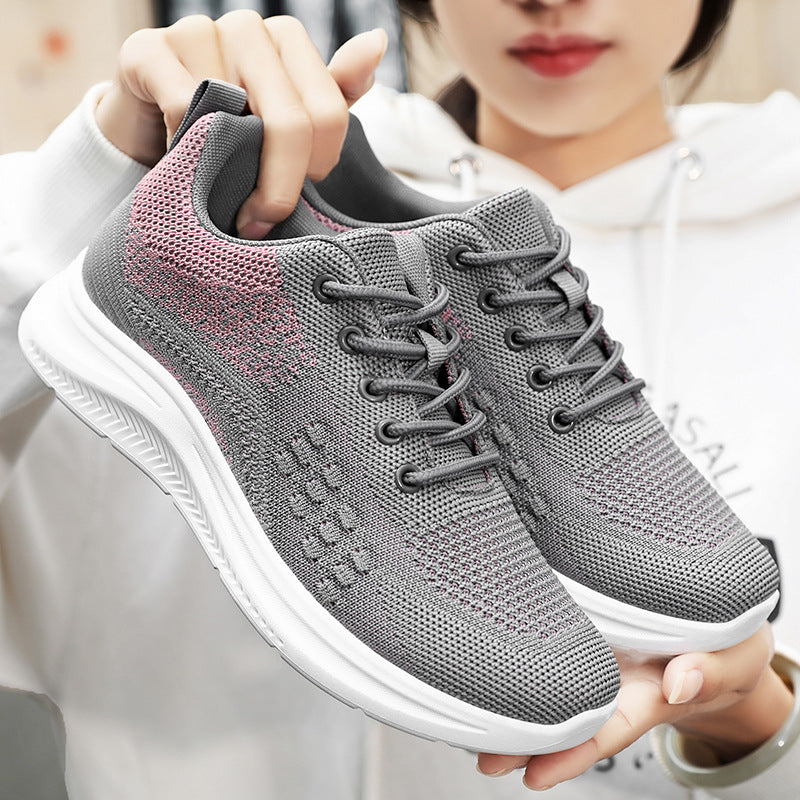 Damen nan atmungsaktive Strick-Walking-Sneaker mit sockenähnlichem Schaft, gepolsterter Fersenstütze und flexibler Leichtlaufsohle Drune