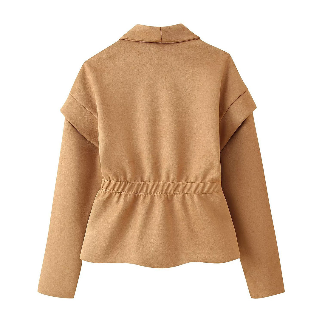 Damen modische Blazerjacke mit strukturiertem Schnitt und praktischen Taschen Drune