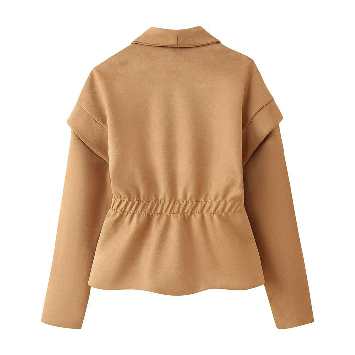 Damen modische Blazerjacke mit strukturiertem Schnitt und praktischen Taschen Drune