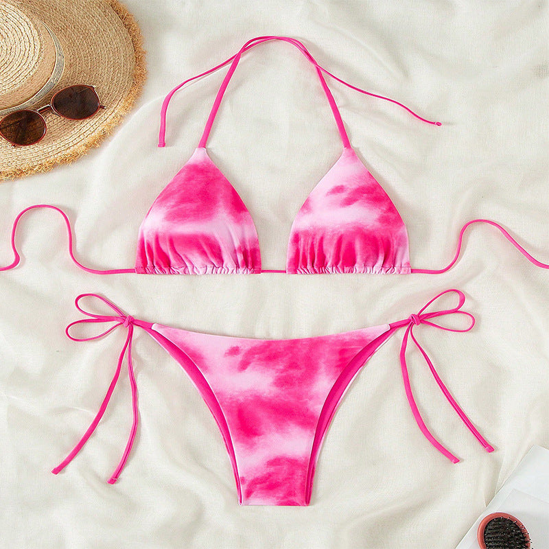 Damen Triangel-Bikini-Set mit verstellbaren Bindebändern Drune