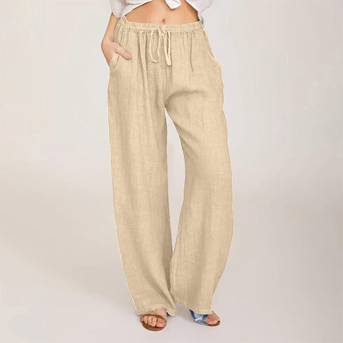 Damen Bequeme weite Leinenhose Drune