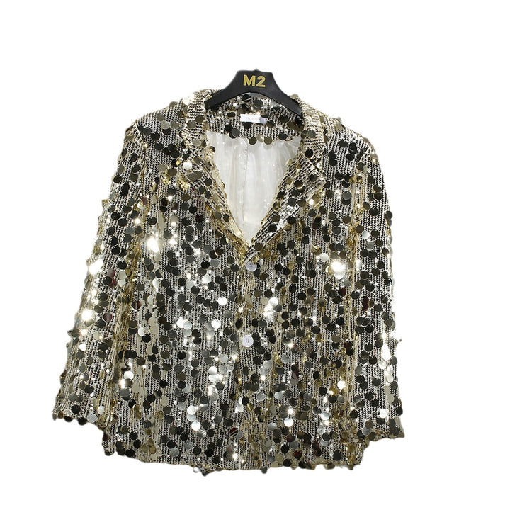 Damen Pailletten Blazerjacke mit modernem Schnitt und glamourösen Akzenten Drune