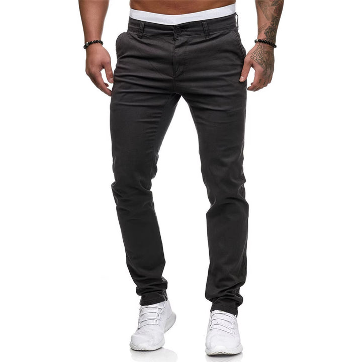 Herren nan schmal geschnittene Baumwollstretch-Chino mit mittlerer Leibhöhe und Komfortbund Drune