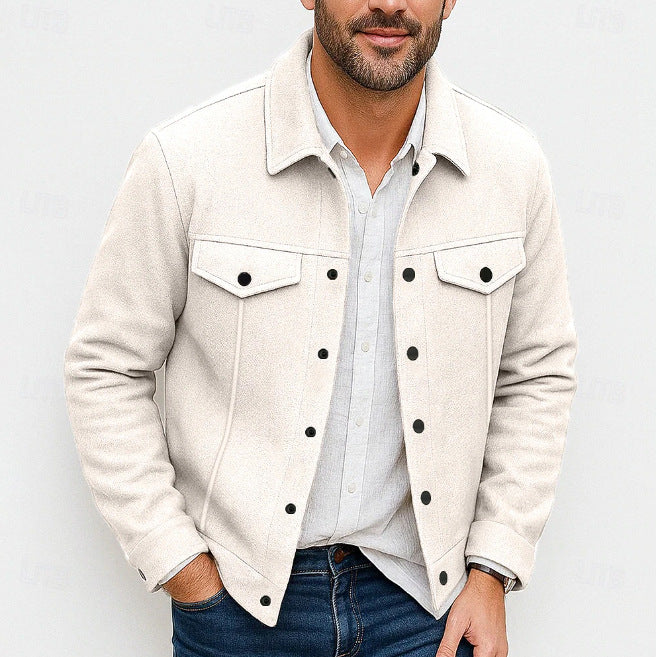 Herren nan robuste Overshirt-Jacke aus Wollmix mit aufgesetzten Brusttaschen Drune