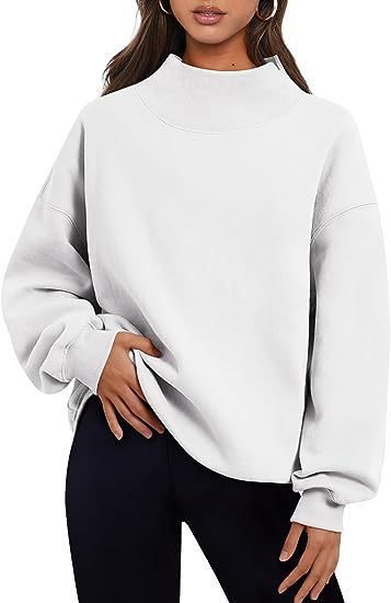 Damen Oversized Sweatshirt mit hochgeschlossenem Kragen und lässigem Schnitt Drune