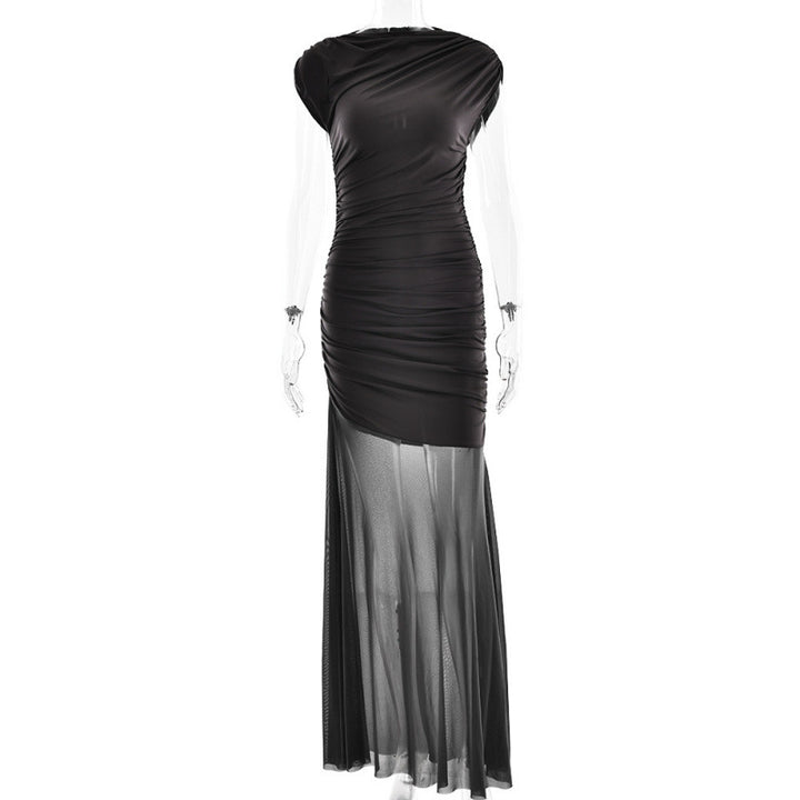 Damen Elegantes Abendkleid mit figurformenden Rüschen Drune