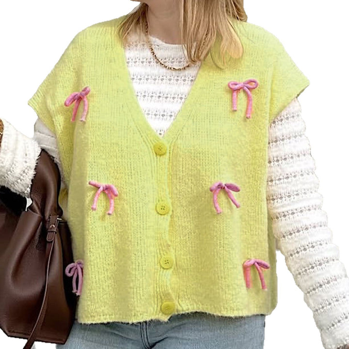 Damen Strickjacke mit verspielten Schleifendetails Drune