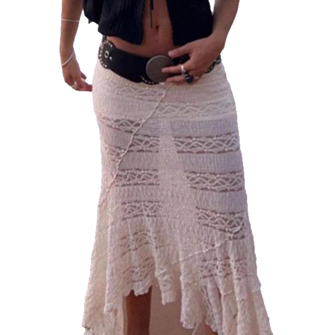 Damen Asymmetrischer Spitzenrock mit elegantem Design und fließendem Schnitt Drune