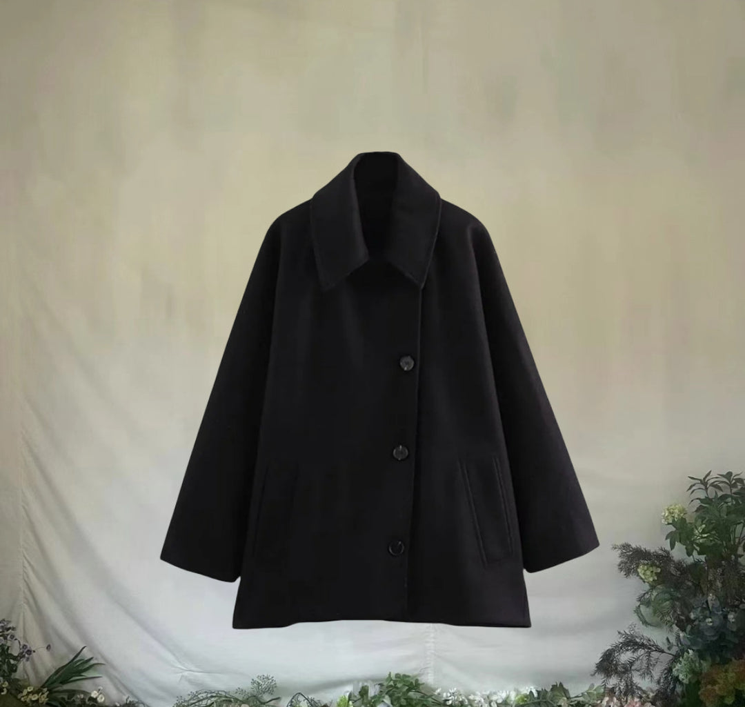 Damen Oversized Wollmantel mit modernem Schnitt und praktischen Taschen Drune