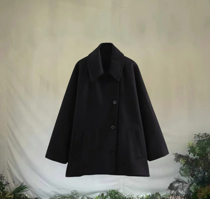 Damen Oversized Wollmantel mit modernem Schnitt und praktischen Taschen Drune