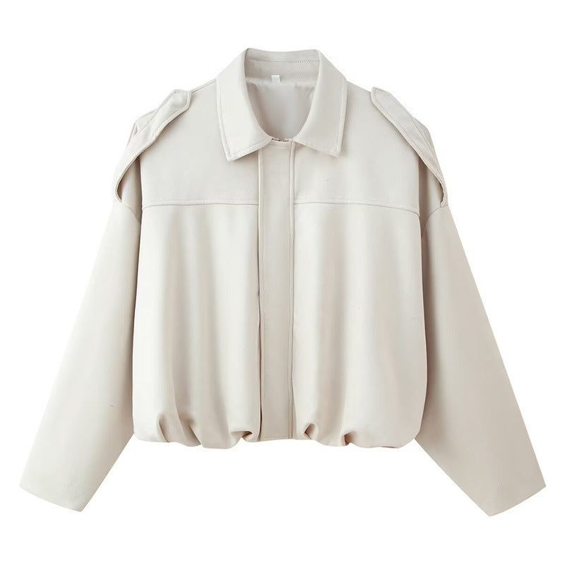 Damen Modische Oversize-Jacke aus weichem Wildlederimitat mit lässigem Schnitt Drune