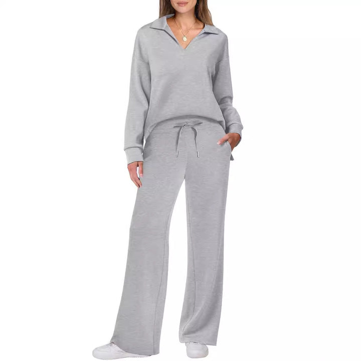 Damen lässiges Set aus oversized Pullover und weitem Jogginghose Drune