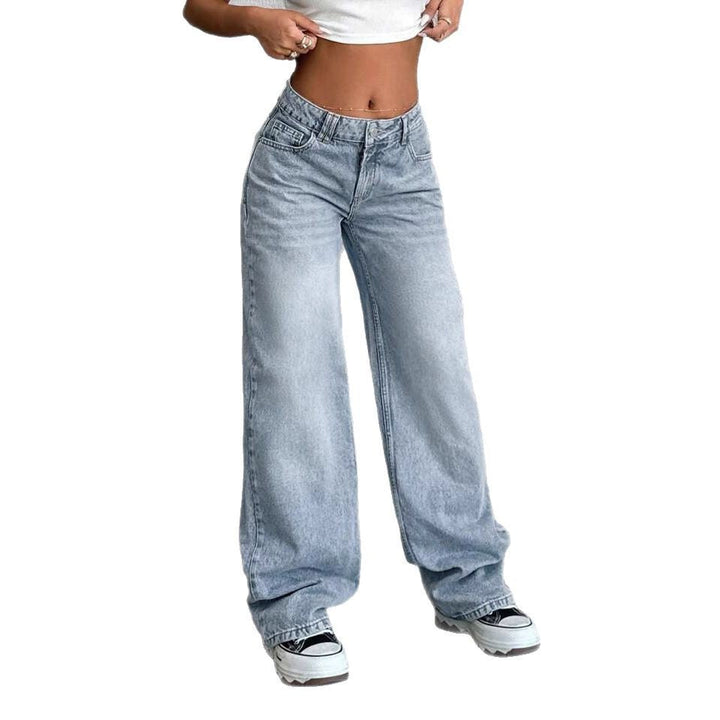 Damen Weite Jeanshose im Vintage-Stil Drune