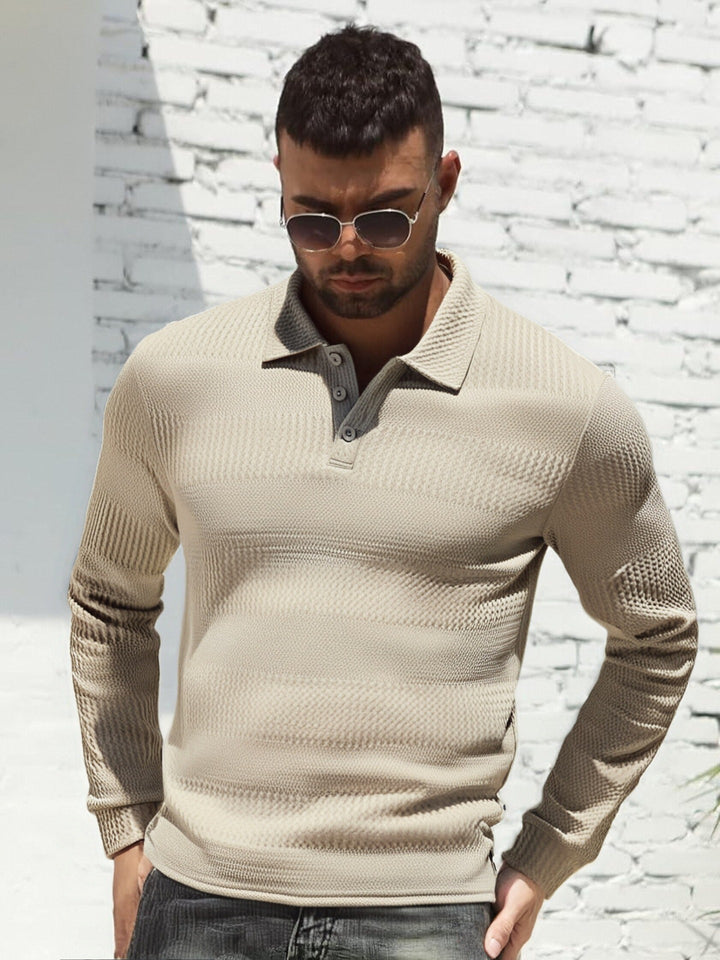 Herren Langarm Poloshirt Drune