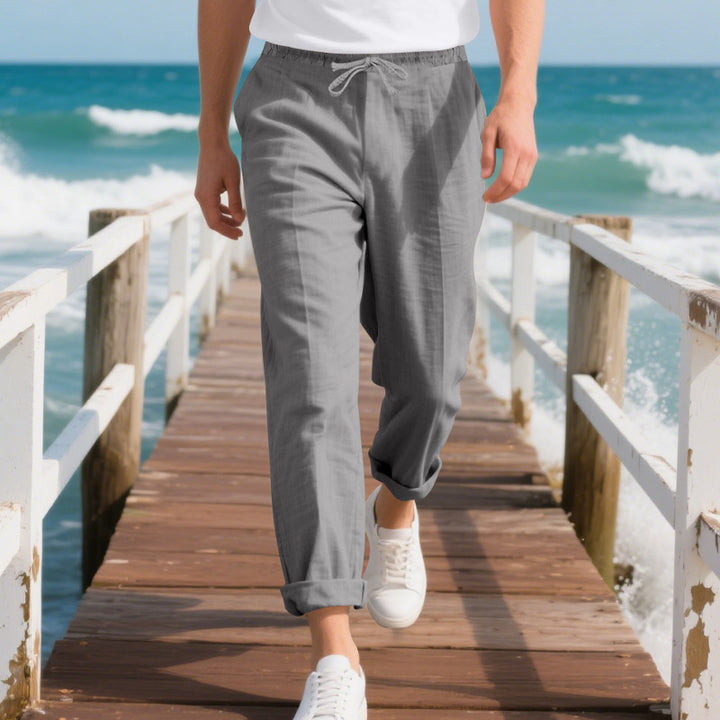 Herren Bequeme Strandhose mit verstellbarem Kordelzug Drune