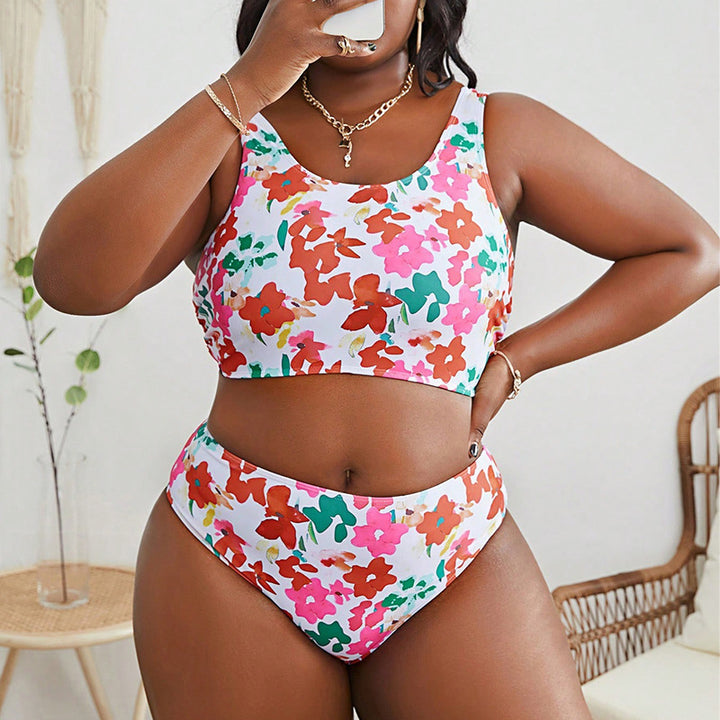 Damen Bikini-Set mit hohem Taillenschnitt und floralem Design Drune