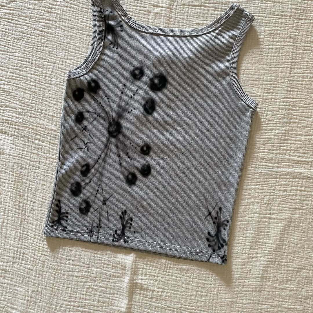 Damen modisches Top mit kreativen Druck Drune