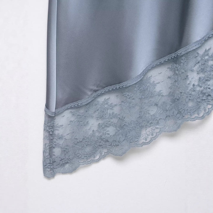 Damen eleganter Satinrock mit zarter Spitzenverzierung Drune