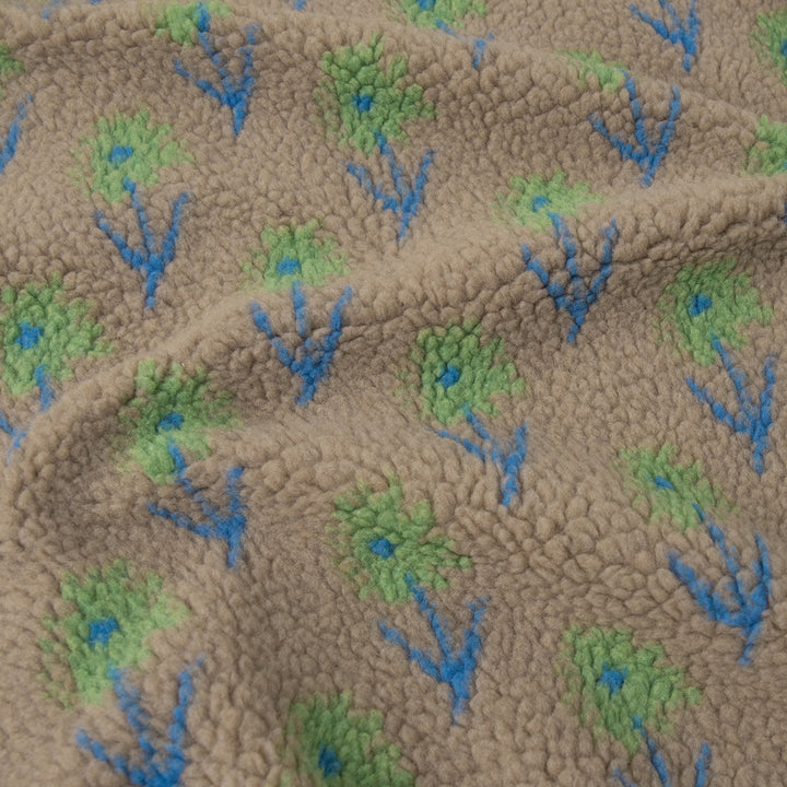 Damen Fleece-Pullover mit floralem Muster und hohem Kragen Drune