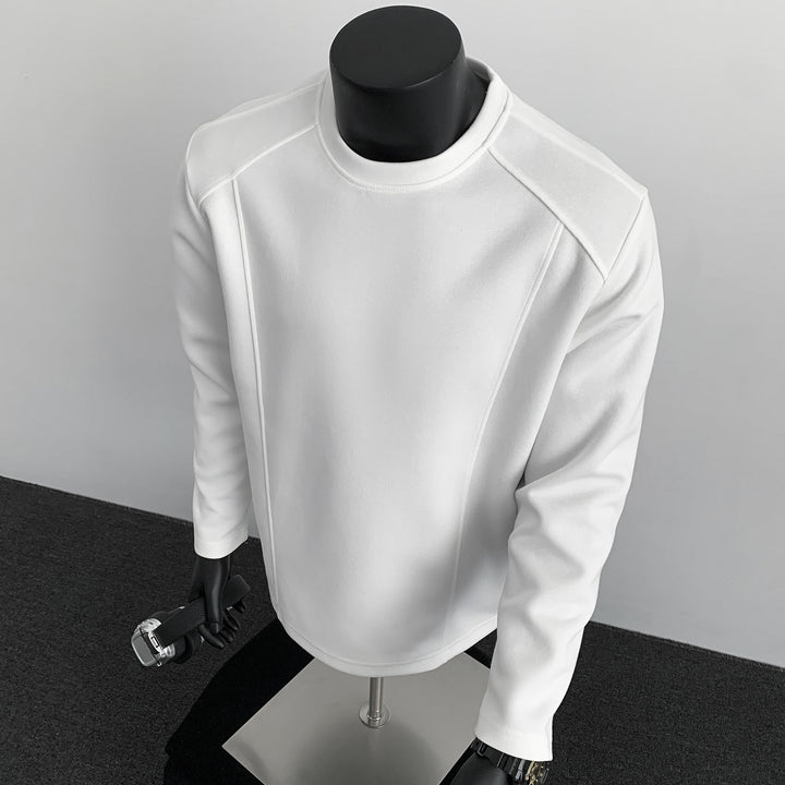 Herren nan taillierter Rundhals-Sweater aus dichtem Sweatstoff mit flachen Ziernähten und Raglanärmeln Drune