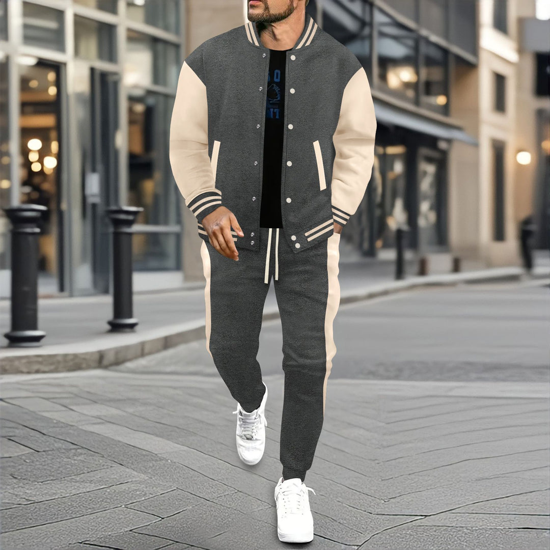 Herren Urbaner Sportanzug mit modischer Bomberjacke und Jogginghose Drune
