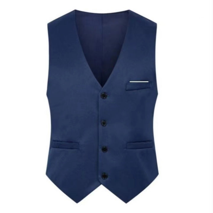 Herren nan elegante Satinweste mit V-Ausschnitt und schmal geschnittene Anzughose Drune