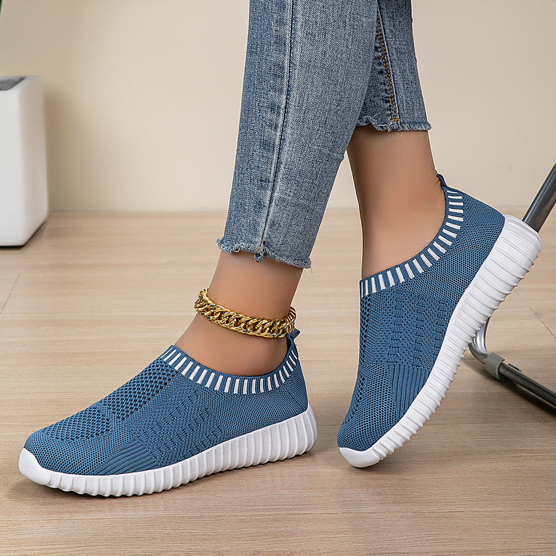 Damen nan elastischer Schlupf-Komfort-Sneaker mit dreidimensionaler Strickstruktur und profilierter Leichtsohle Drune