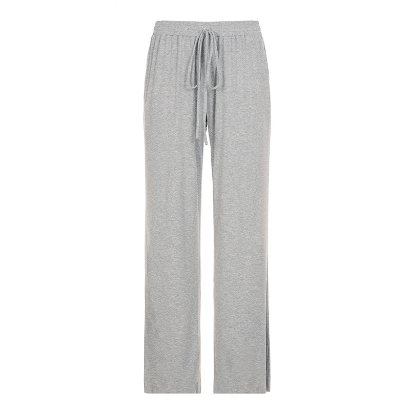 Damen lässige Lounge-Hose mit elastischem Bund und Kordelzug Drune