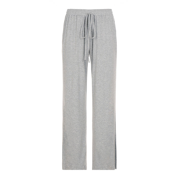 Damen lässige Lounge-Hose mit elastischem Bund und Kordelzug Drune