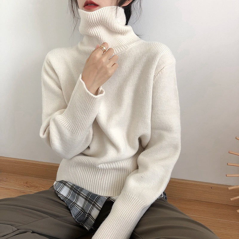 Damen modischer Rollkragenpullover aus weichem Strick Drune