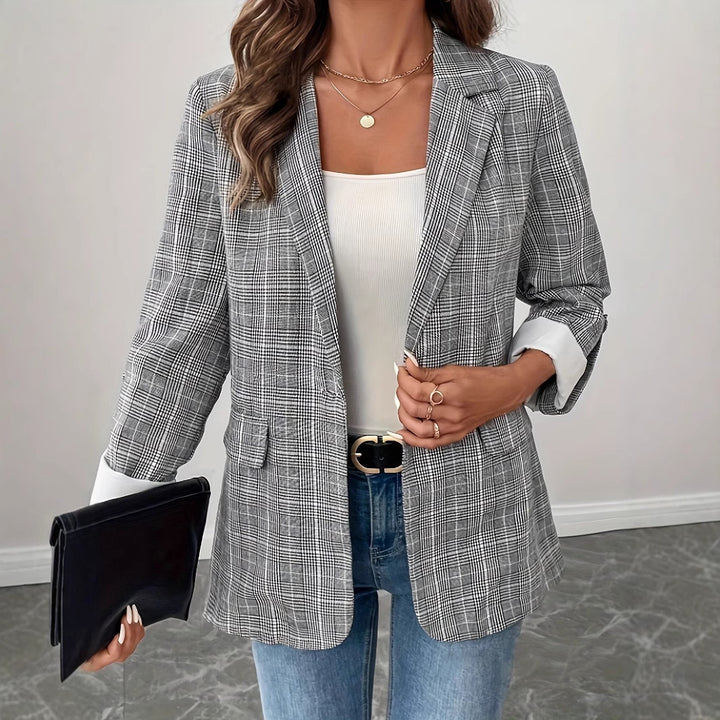 Damen Maßgefertigter Karierter Blazer Drune