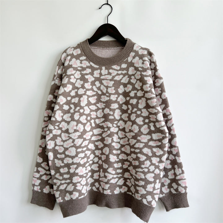 Damen legerer Pullover mit tierischem Muster Drune