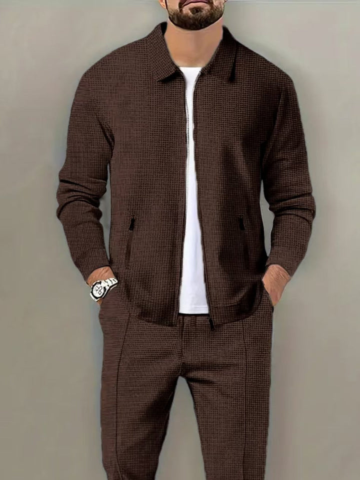 Herren modische Sweatjacke mit strukturierter Oberfläche und praktischen Reißverschlusstaschen Drune