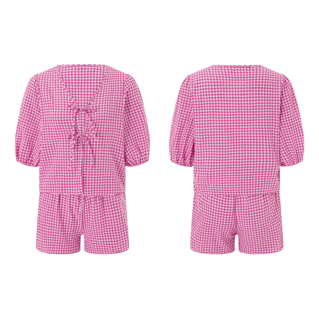 Damen kariertes Freizeit-Set Drune